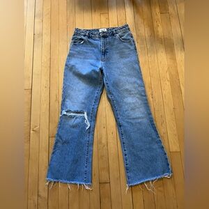 Rolla’s East Coast Crop Flare Blue Jeans